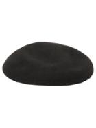 Ca4la Classic Beret, Men's, Black, Calf Leather/wool
