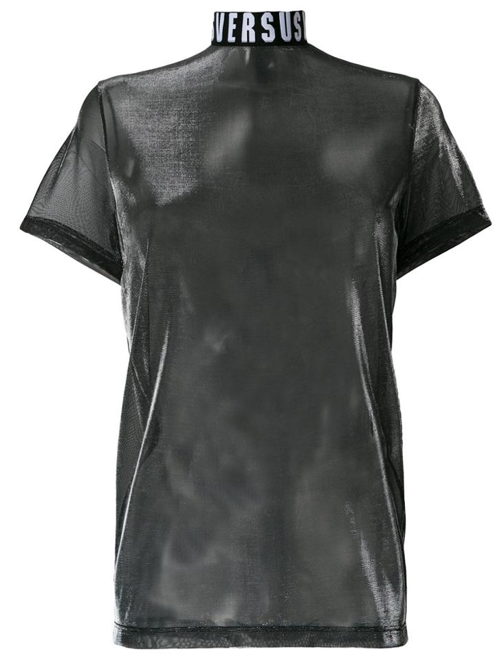Versus Logo Sheer T-shirt - Metallic