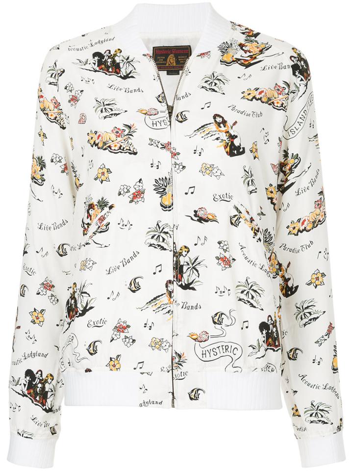 Hysteric Glamour Floral Print Bomber Jacket - White