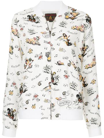 Hysteric Glamour Floral Print Bomber Jacket - White