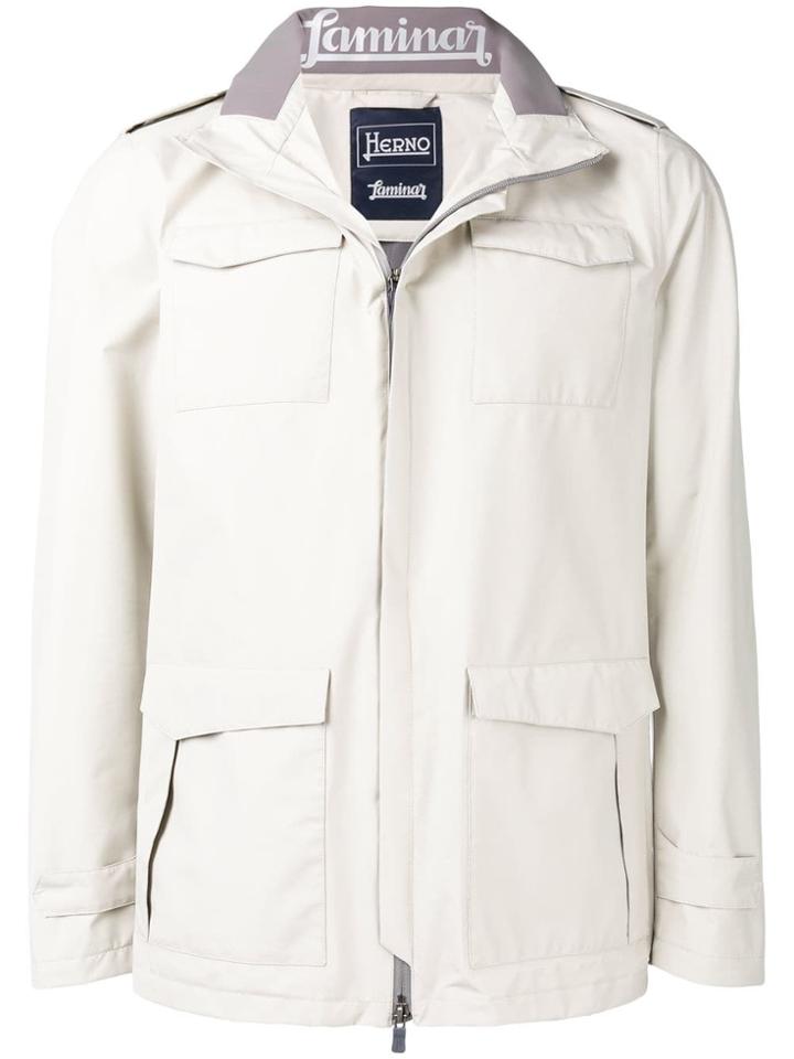Herno Concealed Fastening Zip Jacket - Neutrals
