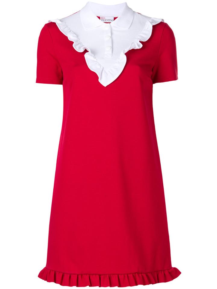 Red Valentino Ruffled Bib Dress