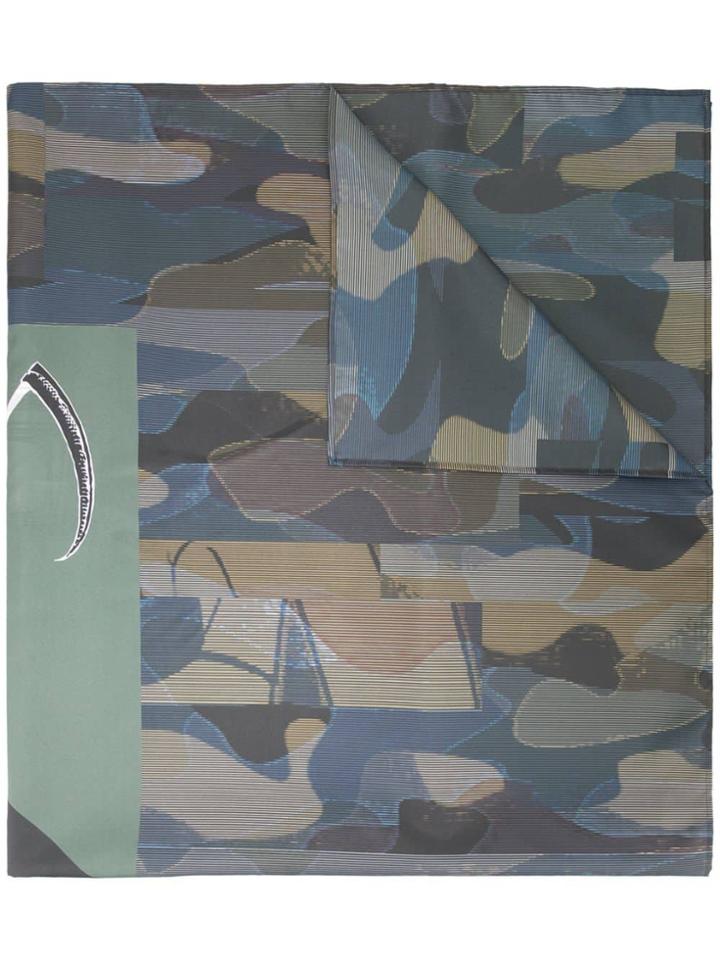 Undercover Camouflage Print Scarf - Green