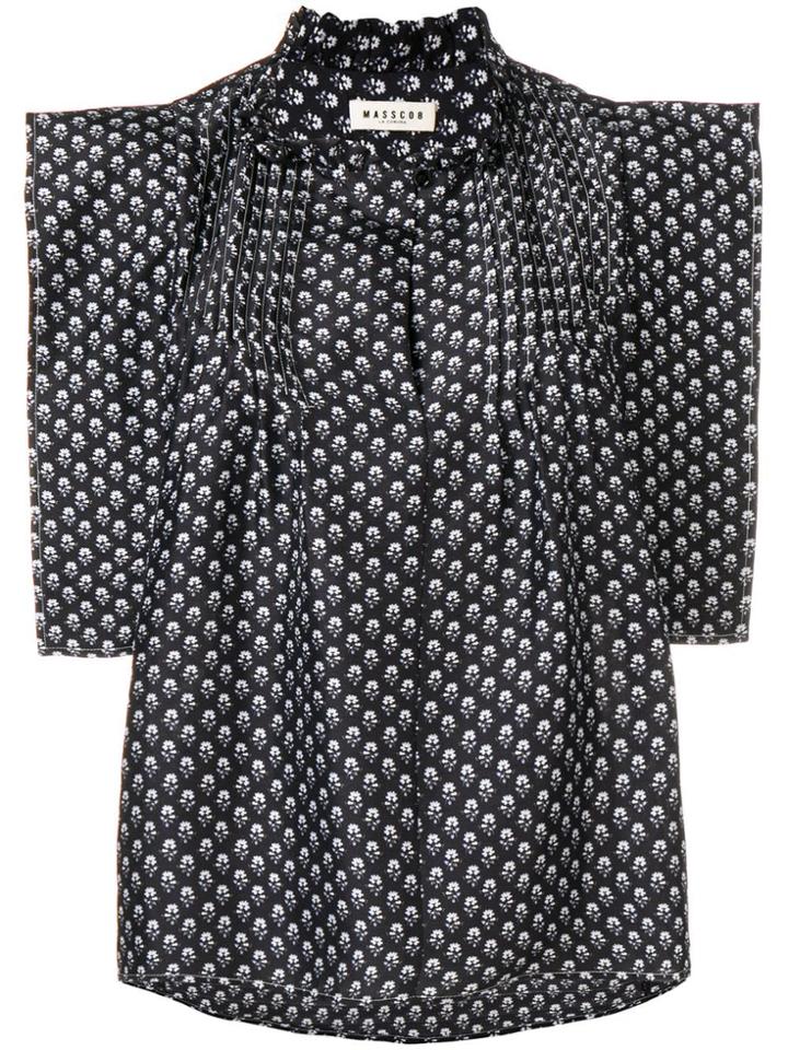 Masscob Floral Print Blouse. - Black