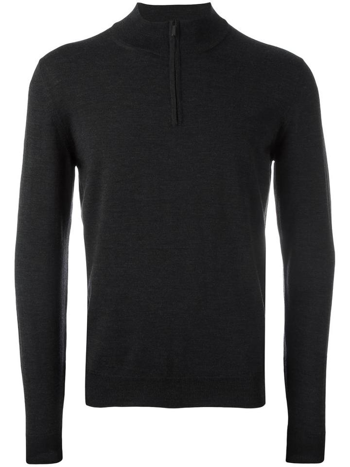 Zanone Half Zip Jumper, Men's, Size: 48, Grey, Polyamide/virgin Wool