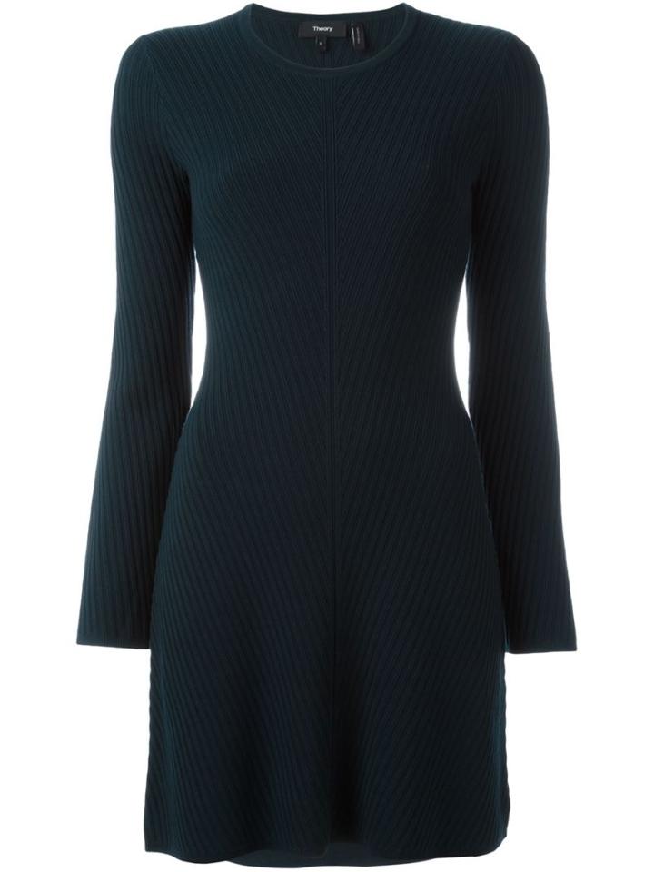 Theory Ribbed Dress, Women's, Size: Medium, Blue, Viscose/polyester