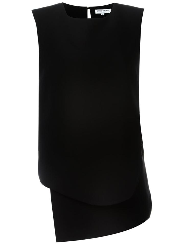 Opening Ceremony High Low Tank Top, Women's, Size: 4, Black, Polyester
