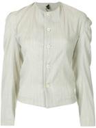 Comme Des Garçons Vintage Collarless Buttoned Jacket - Grey