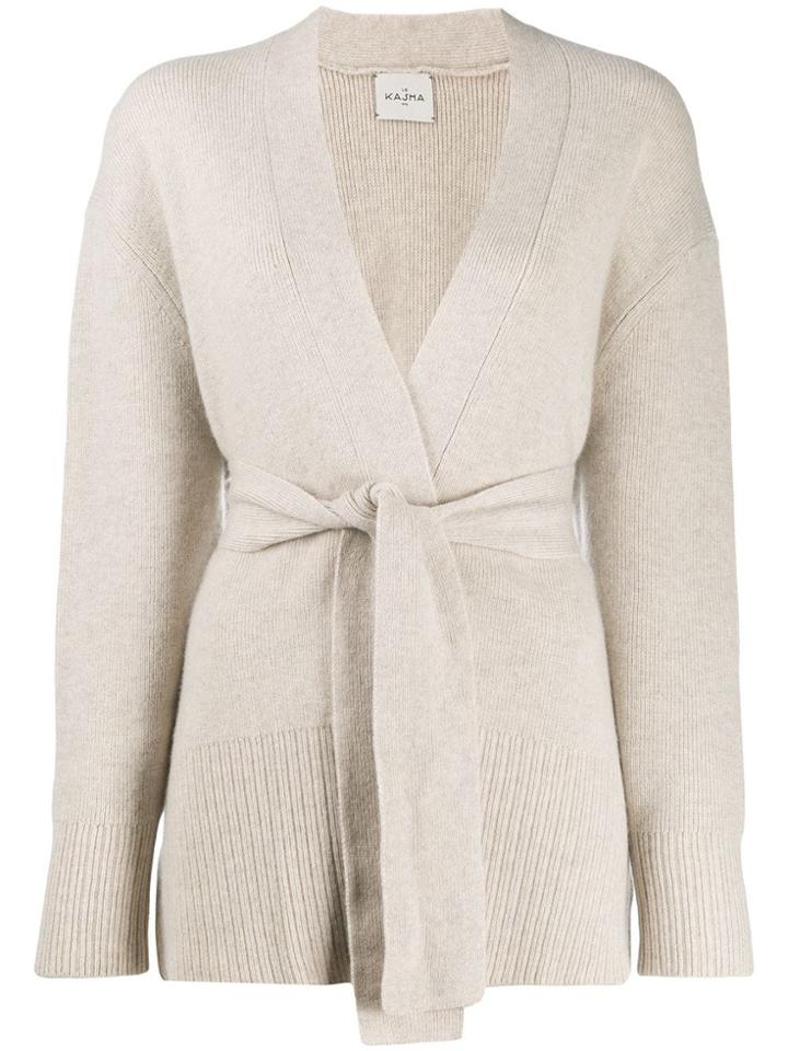 Le Kasha Long-sleeve Draped Cardigan - Brown