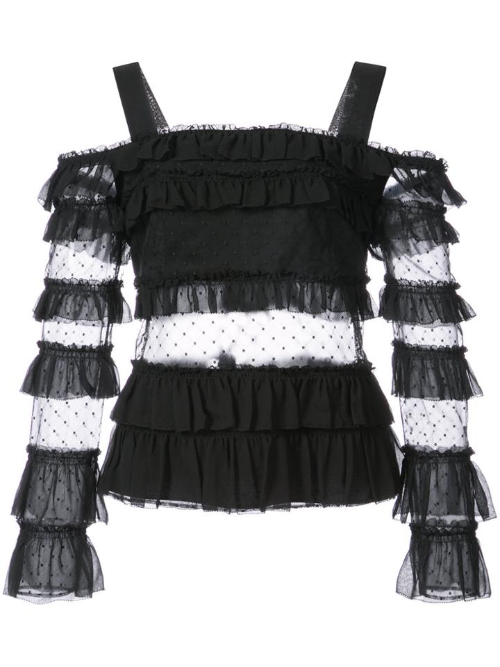 Alexis Cut-detail Blouse - Black