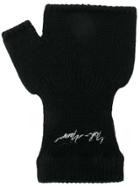 Yohji Yamamoto Logo Embroidered Gloves - Black