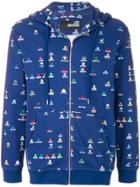 Love Moschino Desktop Print Hoodie - Blue