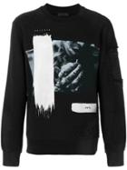Rh45 Distressed Printed Sweatshirt - Black