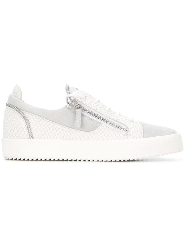 Giuseppe Zanotti Design Snake-effect Sneakers - White