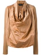Andrea Ya'aqov - Draped Front Sweatshirt - Women - Cotton/polyamide/metallic Fibre - M, Brown, Cotton/polyamide/metallic Fibre