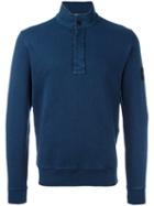 Stone Island - Roll Neck Sweatshirt - Men - Cotton - M, Blue, Cotton