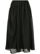Jil Sander Draped Side Pocket Midi Skirt - Black