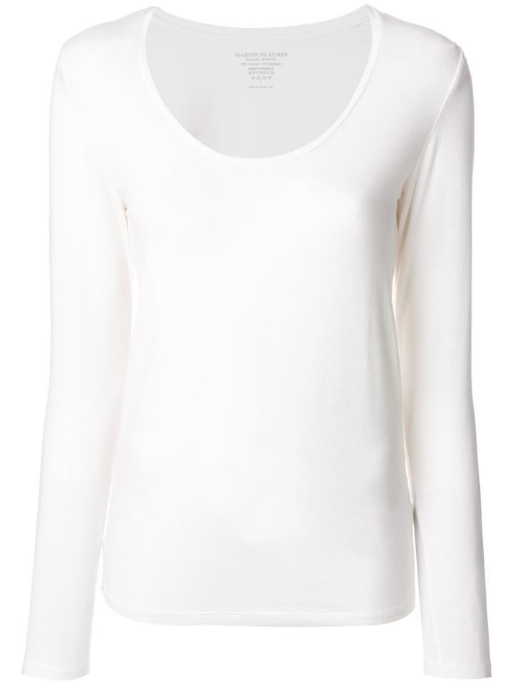 Majestic Filatures Scoop Neck Top - White