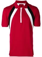 Givenchy Striped Panel Zip Polo Shirt - Red