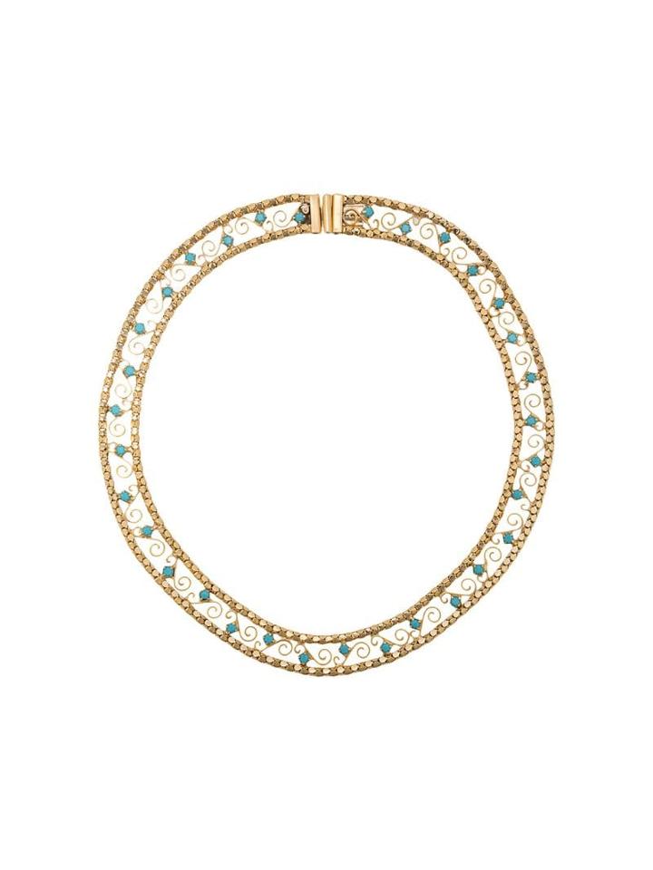 Susan Caplan Vintage 1960's Box Chain Necklace - Gold