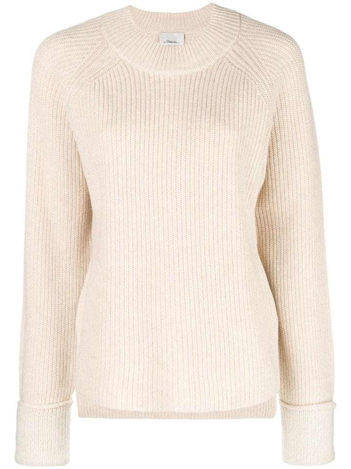 3.1 Phillip Lim Ribbed Crewneck Pullover - Neutrals
