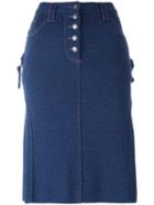 Christian Dior Vintage A-line Knee Length Skirt, Women's, Size: 36, Blue