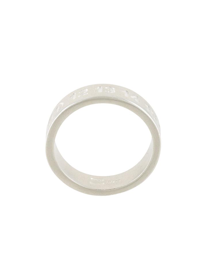 Maison Margiela Logo Embossed Ring - Metallic