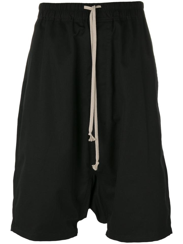 Rick Owens Drkshdw - Drop-crotch Sweatshorts - Men - Cotton - M, Black, Cotton