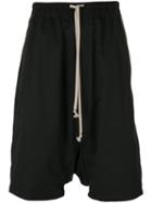 Rick Owens Drkshdw - Drop-crotch Sweatshorts - Men - Cotton - M, Black, Cotton