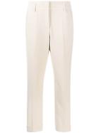 Luisa Cerano Cropped Slim Fit Trousers - Neutrals