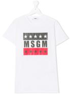 Msgm Kids Logo Print T-shirt - White
