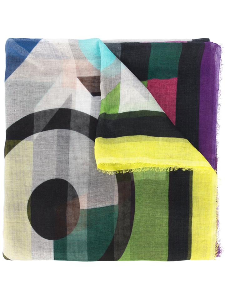 Faliero Sarti Graphic Print Scarf - Grey