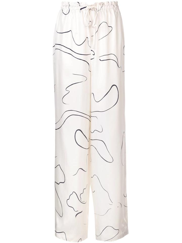 The Row Printed Wide Leg Trousers - White