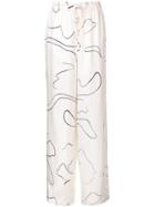 The Row Printed Wide Leg Trousers - White