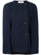 Off-centre Buttons Jacket, Women's, Size: 36, Blue, Cotton/polyamide/wool, Vanessa Bruno Athé