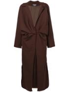 Jacquemus Ruched Long Length Coat - Brown