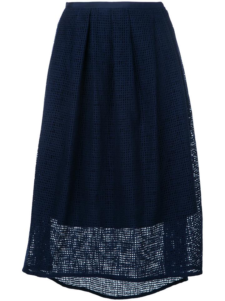 Pleated Skirt - Women - Polyester - 36, Blue, Polyester, Estnation