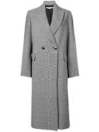 Stella Mccartney Dogstooth Pattern Contrast-back Coat - Blue