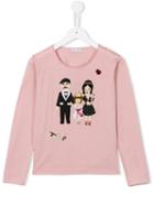 Dolce & Gabbana Kids Family Patch T-shirt, Girl's, Size: 10 Yrs, Pink/purple