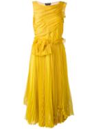 Rochas - Pleats Dress - Women - Silk - 42, Yellow/orange, Silk