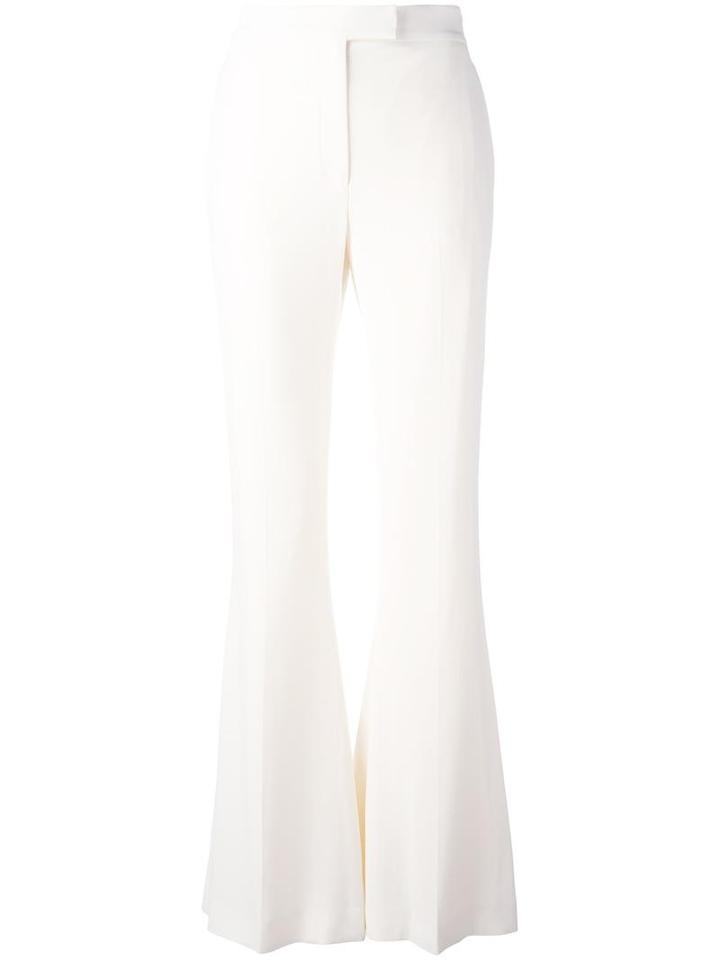 Alexander Mcqueen Tailored Flared Trousers, Women's, Size: 42, Nude/neutrals, Acetate/viscose/cupro