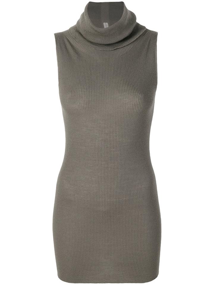 Rick Owens - Sleeveless Knitted Top - Women - Virgin Wool - M, Grey, Virgin Wool