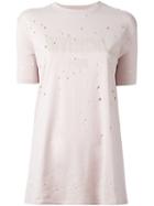 Givenchy Distressed Logo Print T-shirt, Women's, Size: Xs, Nude/neutrals, Cotton