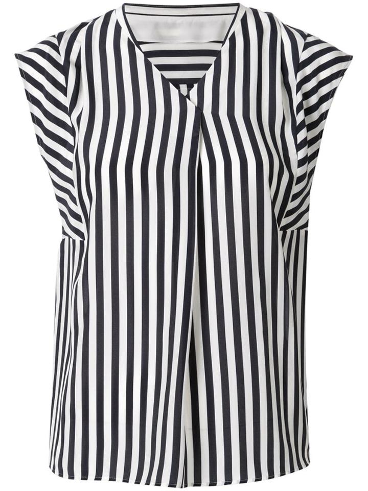 Tomorrowland Striped Blouse - Black