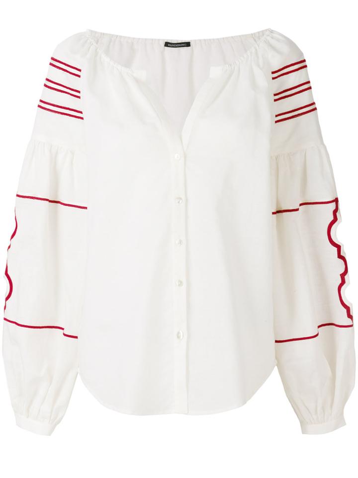 Wandering Cut Out Gypsy Blouse - White