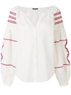 Wandering Cut Out Gypsy Blouse - White