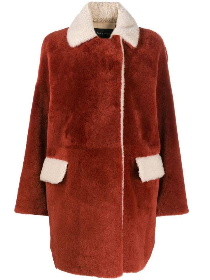 Cara Mila Alba Shearling Coat - Red