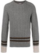 Lanvin Stripe Detail Knit Jumper - Grey
