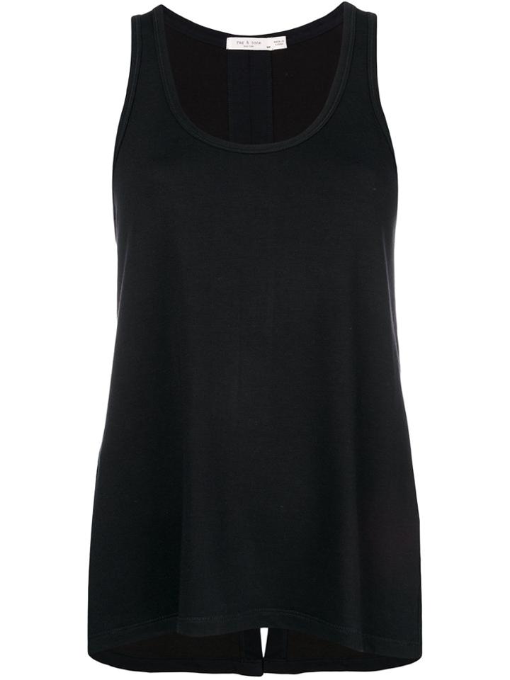 Rag & Bone Kat Slipt Back Tank Top - Black