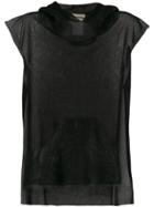 Semicouture Sheer Hooded Vest - Black